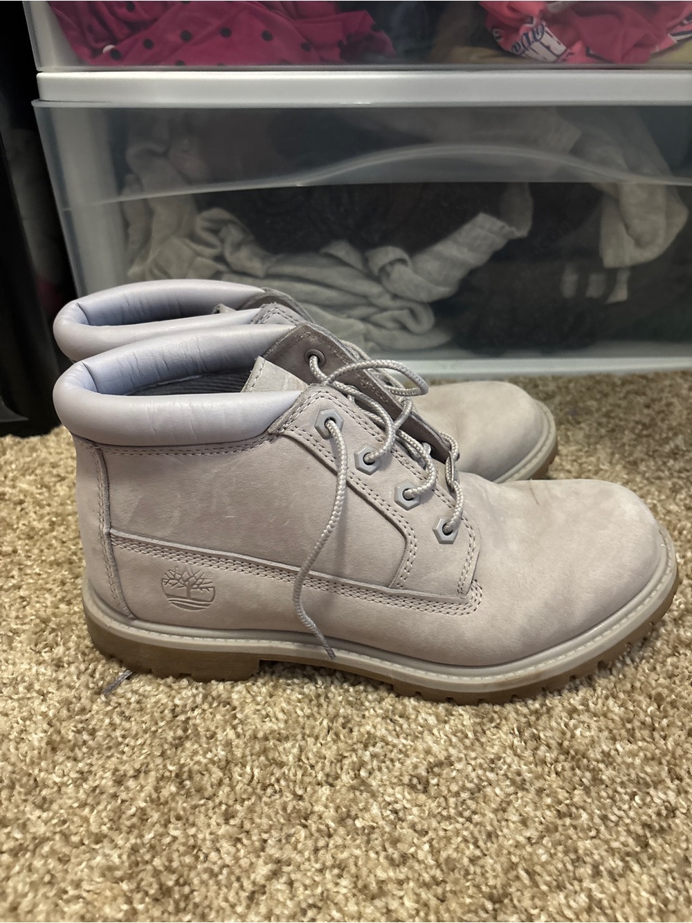Timberland Lavander Nubuck Lace-Up Ankle Boots
